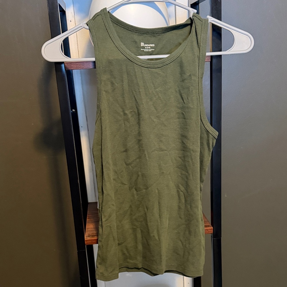 No Boundaries Olive Green Tank Top